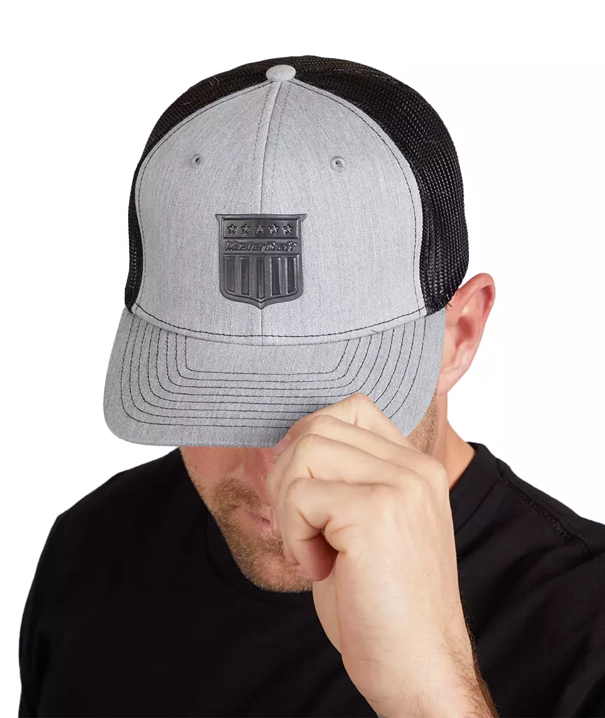 fabritech mastercraft grey hat grey mastercraft hat with emblem
