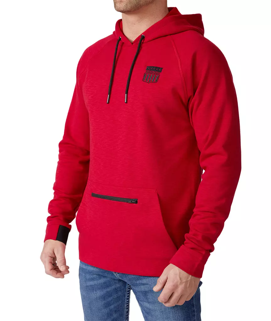 fabritech mastercraft red men's sweater zipper pocket hoodie red mastercraft men's sweater with zipper pocket